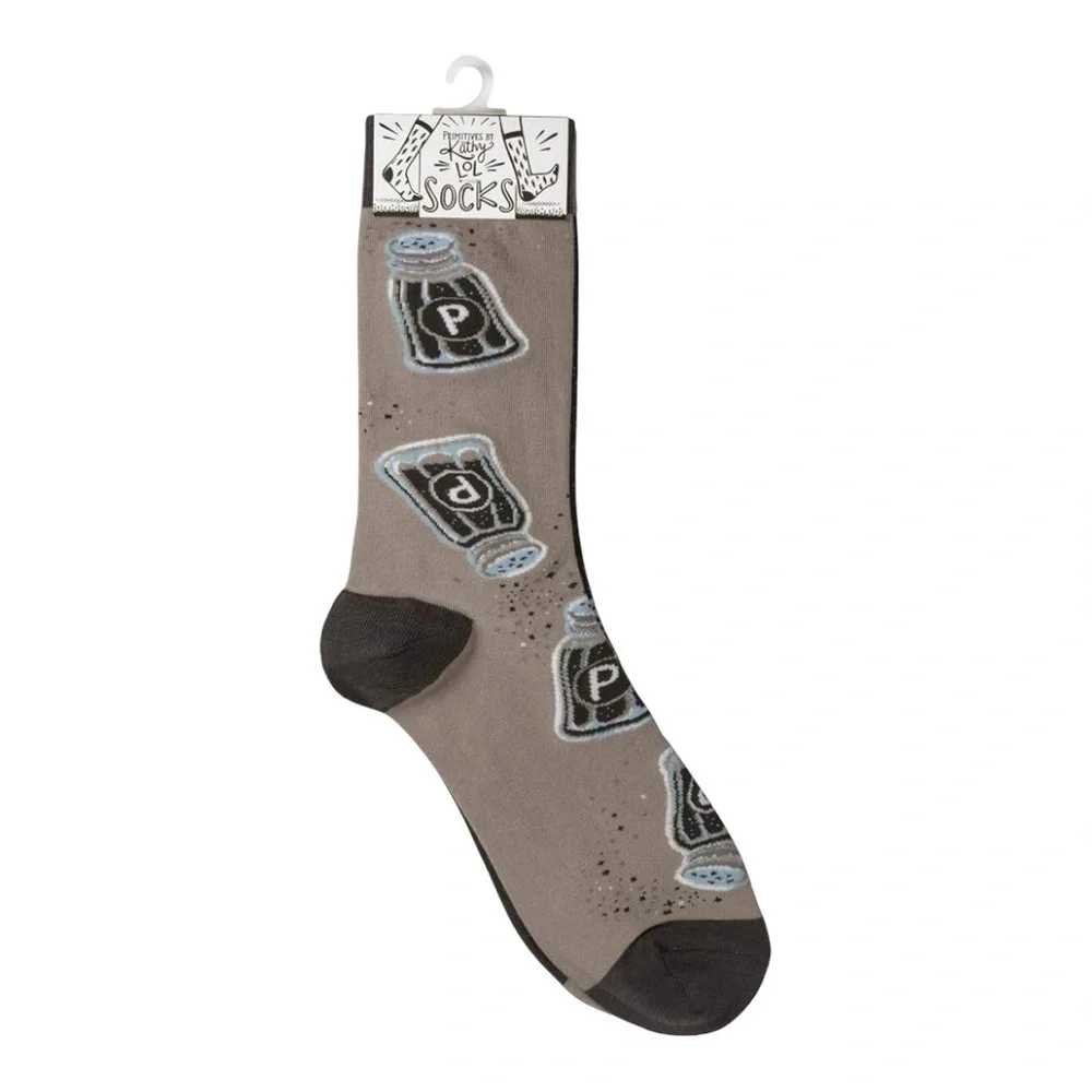 NWOT Primitives By Kathy LOL Socks Salt & Pepper